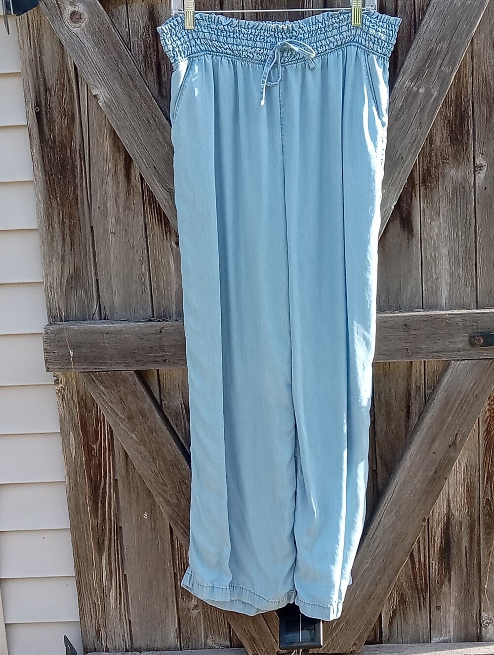 NWOT SO High Rise Smocked Wide Leg Pants, L